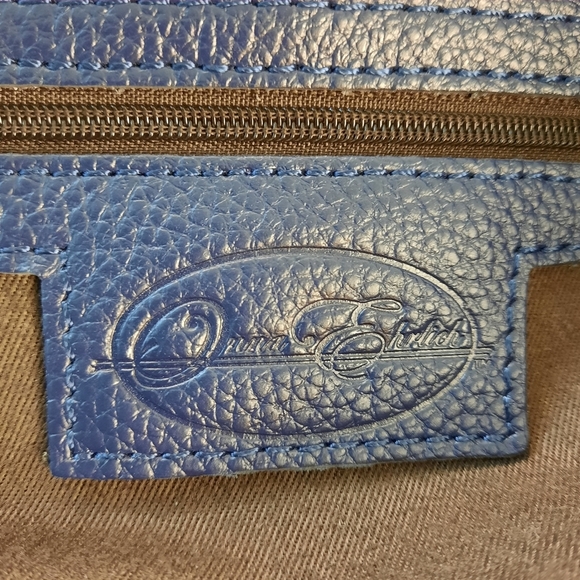 EUC ONNA EHRLICH Tassel Violet Royal Blue Leather Top Handle Satchel Crossbody - Picture 11 of 11